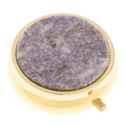 Таблетница на 3 отделения камень лепидолит золото — 