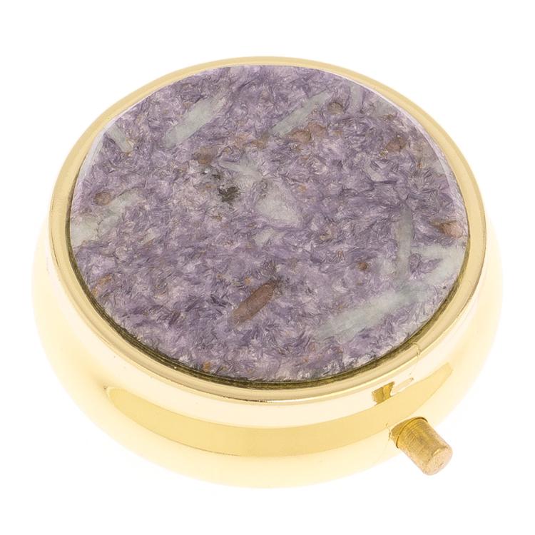 Таблетница на 3 отделения камень лепидолит золото фото 1 — 