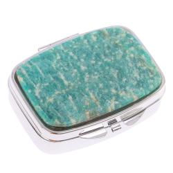 Таблетница на 2 отделения камень амазонит цвет серебро — 