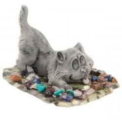 Сувенир &quot;Котенок играет&quot; из мрамолита — 