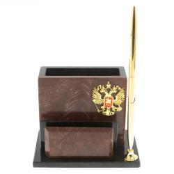 Карандашница с визитницей из камня лемезит — 