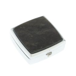 Таблетница на 2 отсека камень золотистый обсидиан цвет серебро — 