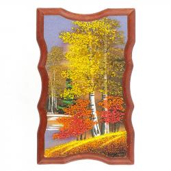 Панно прямоугольное &quot;Осень&quot; 18х12 см каменная крошка — 