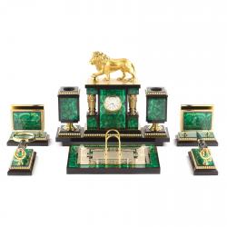 Настольный набор &quot;Лев&quot; малахит — 