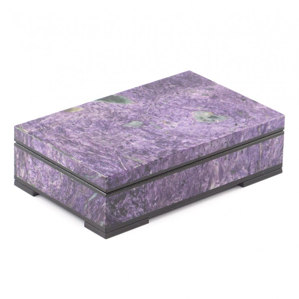 Шкатулка из натурального чароита "Открытие" 16,5х11х5 см фото 1 — 