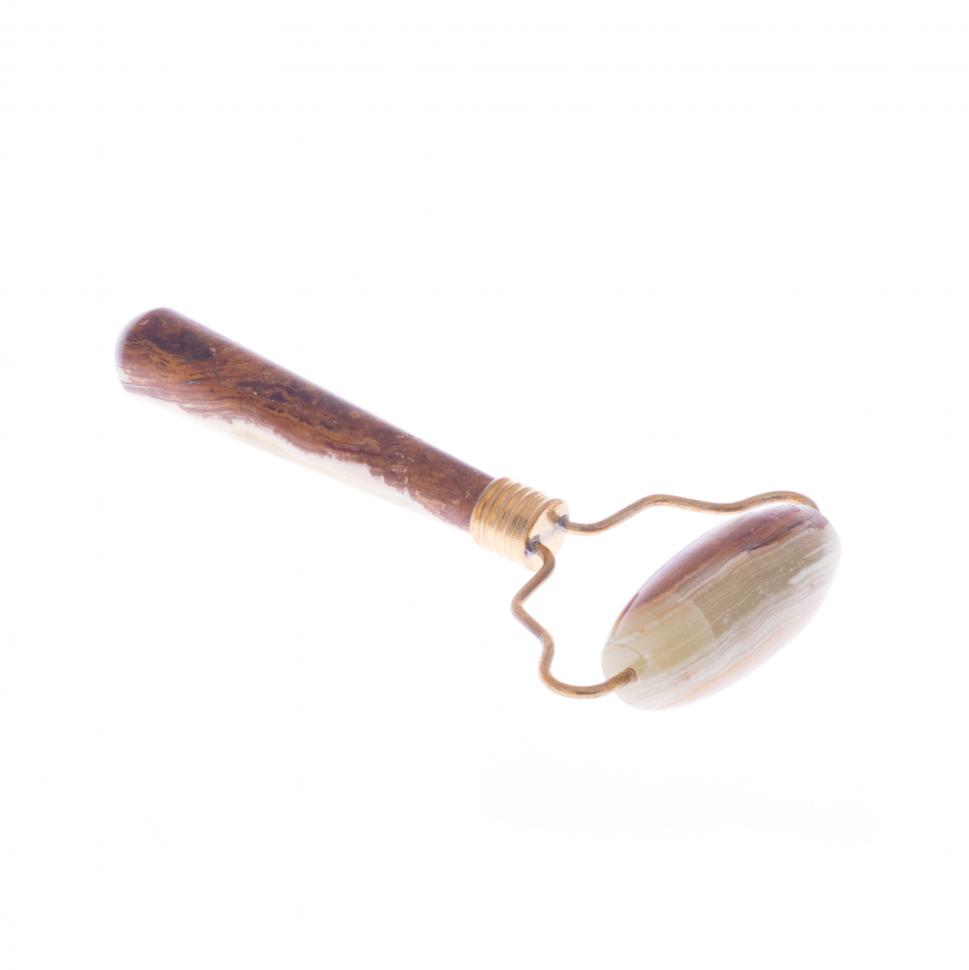 Массажер роллер из натурального камня оникс 14,5х7,5х2,5 см фото 1 — 