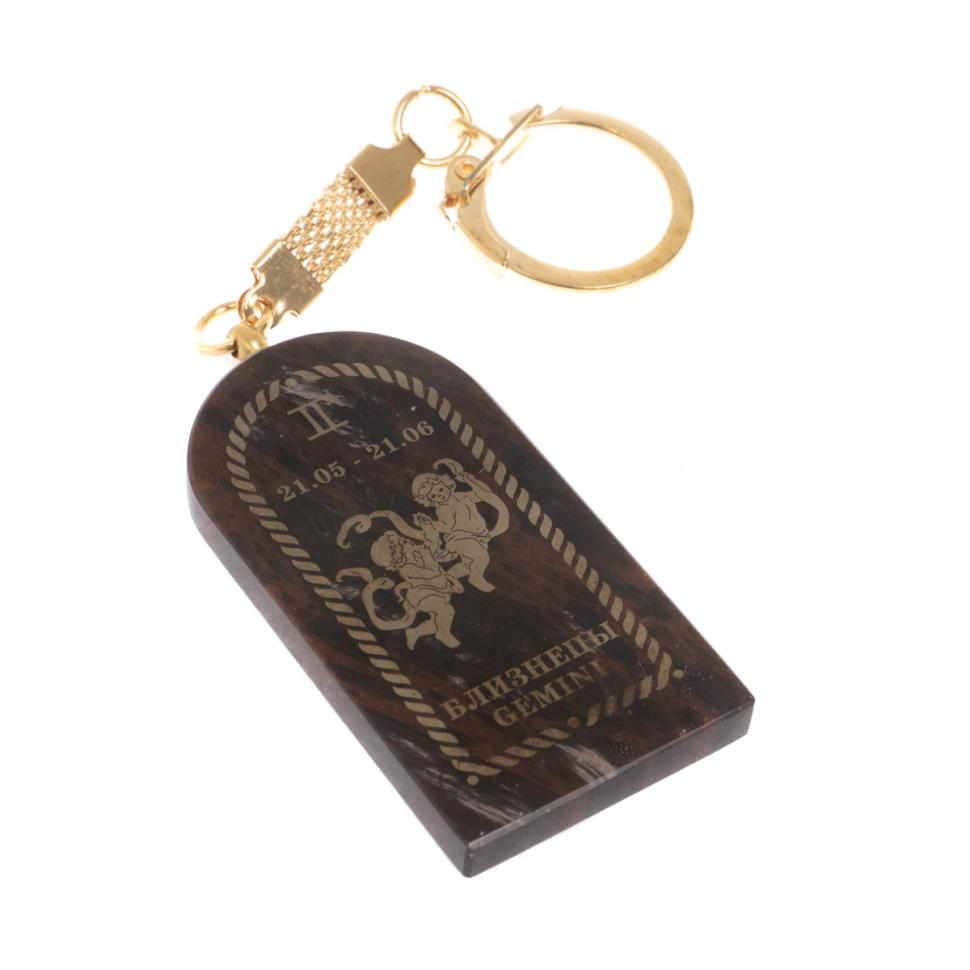 Брелок из обсидиана знак зодиака "Близнецы" фото 1 — 