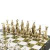 Настольные шахматы "Олимпийские игры" доска 44х44 см камень мрамор змеевик фигуры металлические фото 4 — 