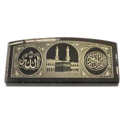 Оберег в машину &quot;Мусульманский&quot; из черного обсидиана 6х3 см — 