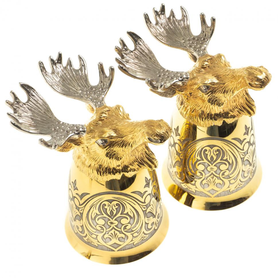 Стопки перевертыши "Лось" 70 мл 2 шт Златоуст фото 1 — 