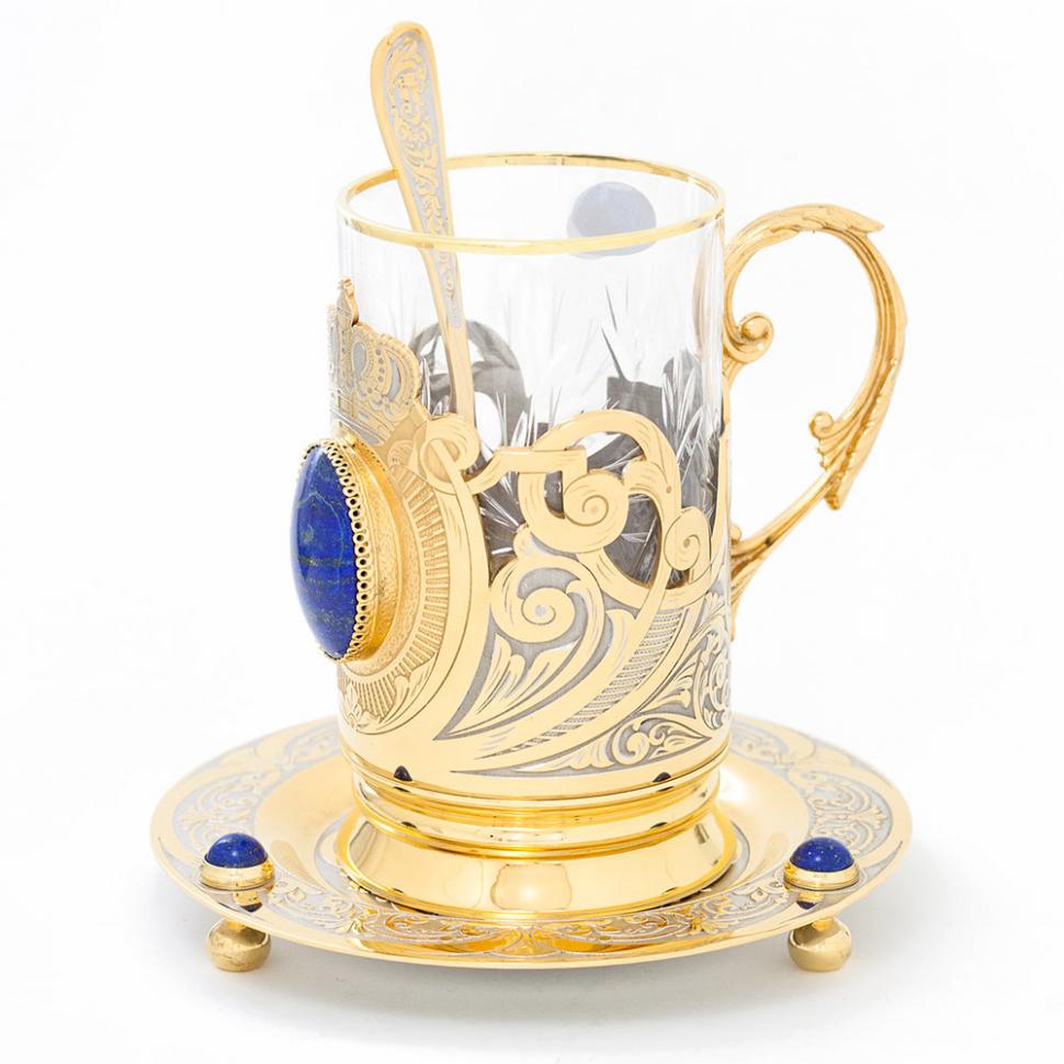 Чайный набор "Корона" лазурит фото 1 — 