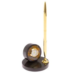 Часы настольные с ручкой тигровый глаз — 