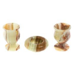 Набор водочный 2 рюмки и пепельница из оникса (2х3) — 