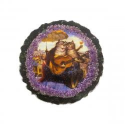 Магнит &quot;Коты-гитаристы&quot; на змеевике — 