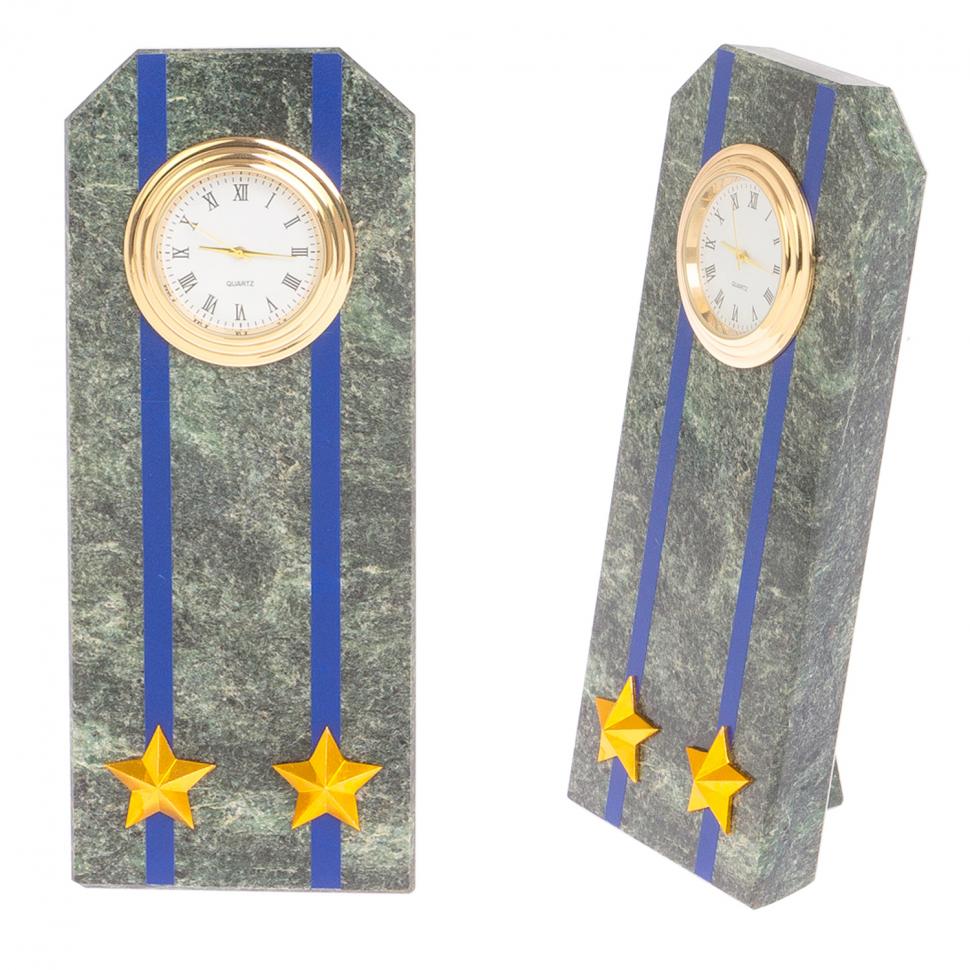 Часы "Погон подполковник ФСБ, ФСО" камень змеевик фото 1 — 