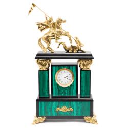 Часы из малахита &quot;Георгий Победоносец&quot; — 