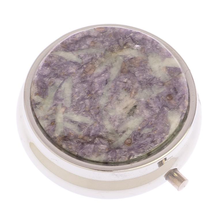 Таблетница на 3 отделения камень лепидолит серебро фото 1 — 