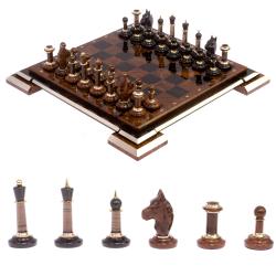 Шахматы из камня обсидиан &quot;Классические&quot; доска 40х40 см — 