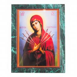 Икона настенная Семистрельная из змеевика 14х18х1,2 см — 