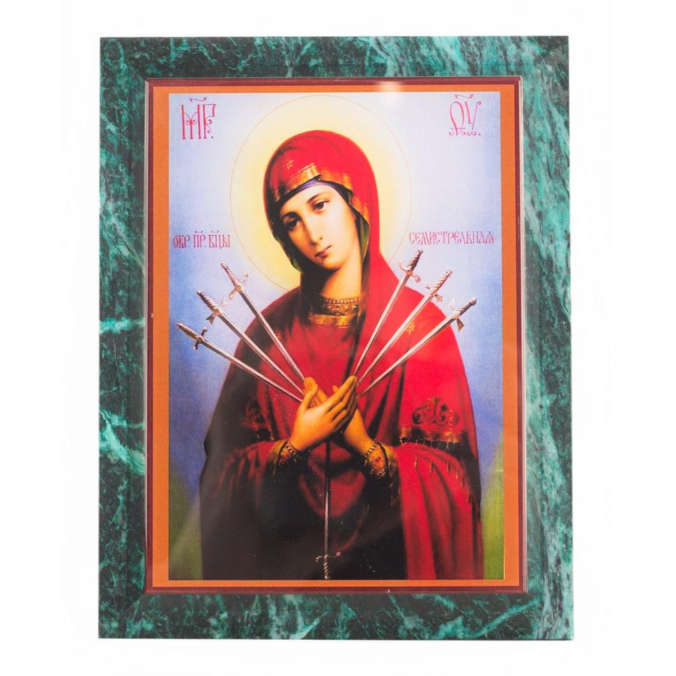 Икона настенная Семистрельная из змеевика 14х18х1,2 см фото 1 — 