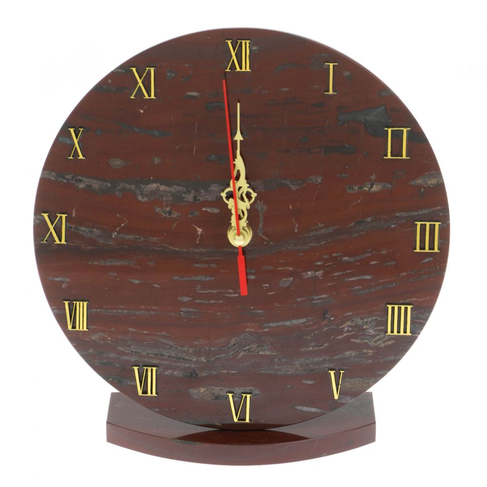 Часы настольные из яшмы 23х7х25 см фото 1 — 
