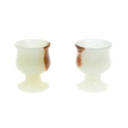 Набор рюмок из белого оникса 15 мл 3,8х4,5 см 2 шт в коробке (1,2х2) — 