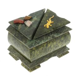 Шкатулка &quot;Оригинал&quot; из змеевика 11,5х8,5х8,5 см — 