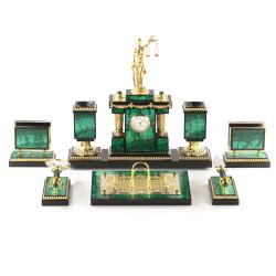 Письменный набор &quot;Фемида&quot; камень малахит Златоуст — 