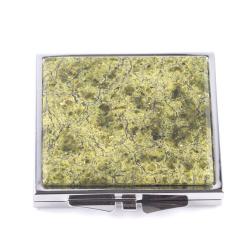 Зеркальце квадратное из змеевика цвет серебро — 