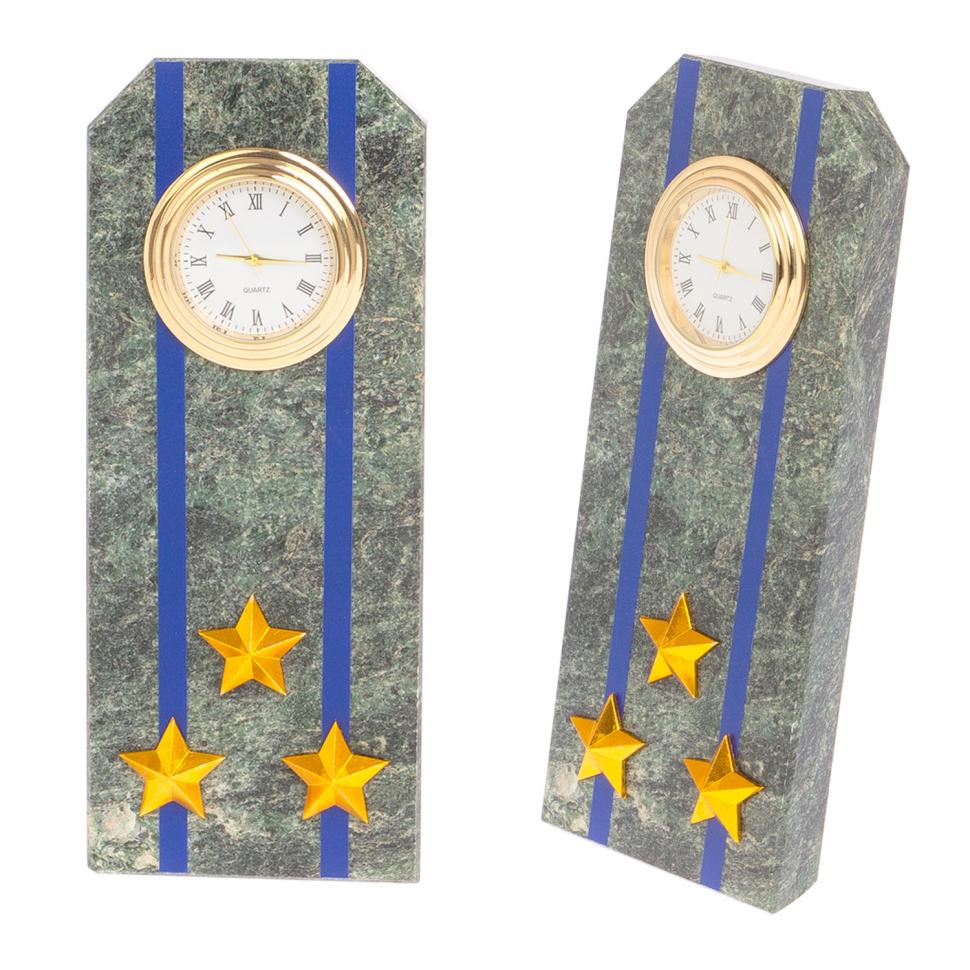 Часы "Погон полковник ФСБ, ФСО" камень змеевик фото 1 — 