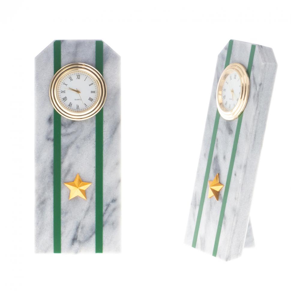 Часы "Погон майор ПС ФСБ" из мрамора фото 1 — 