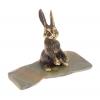 Сувенир из бронзы на подставке из яшмы "Зайчик" фото 1 — 