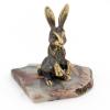 Сувенир из бронзы на подставке из яшмы "Зайчик" фото 5 — 
