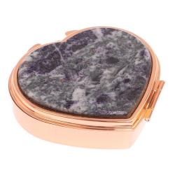 Таблетница &quot;Сердце&quot; на 3 отделения камень гетчеллит цвет красное золото — 