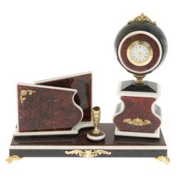 Набор с визитницей змеевик красный — 