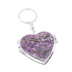 Складное зеркало брелок чароит Сердце — 