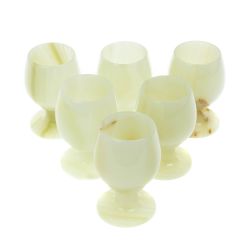 Набор бокалов для коньяка из оникса в футляре 6х9,5 см (2,5х4) 80мл 6 шт — 