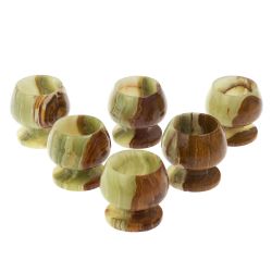 Набор больших рюмок 6 шт из оникса 6х6х6 см в коробке (2,5х2,5) — 