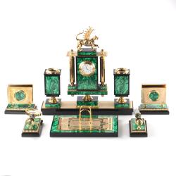 Письменный набор &quot;Ак Барс&quot; камень малахит, позолота — 