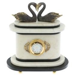 Часы &quot;Пара лебедей&quot; мрамор бронза — 