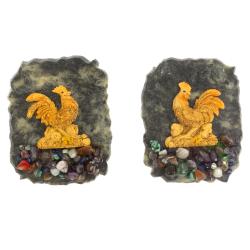 Магнит &quot;Петух&quot; в ассортименте камень змеевик — 