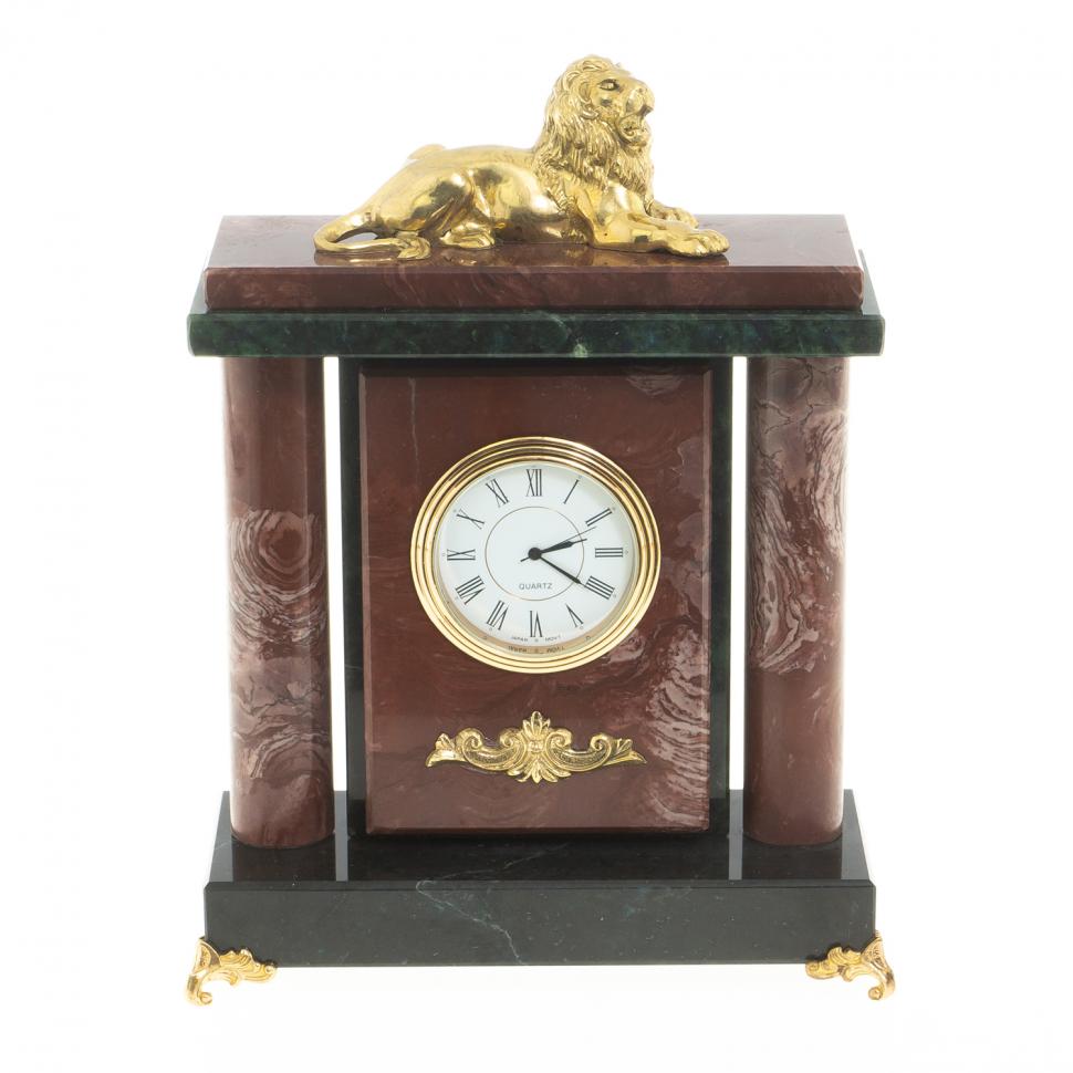 Настольные часы "Лев" камень лемезит фото 1 — 