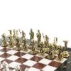 Шахматы "Атлас" доска 28х28 см из камня мрамор лемезит фигуры металлические фото 4 — 