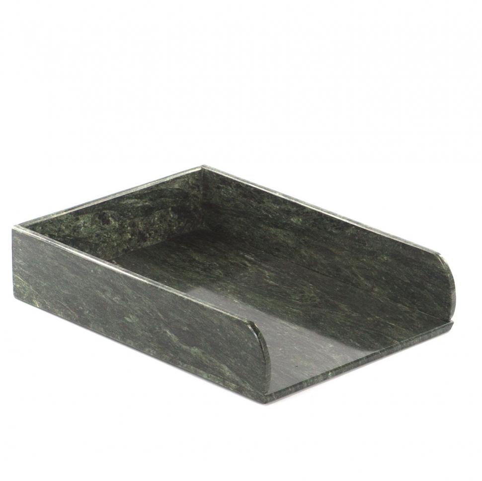 Лоток для бумаг А4 змеевик темный фото 1 — 