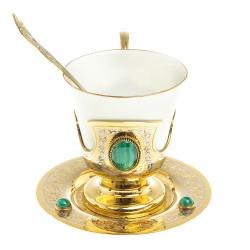 Кофейная пара &quot;Малахитовая&quot; 200 мл Златоуст — 