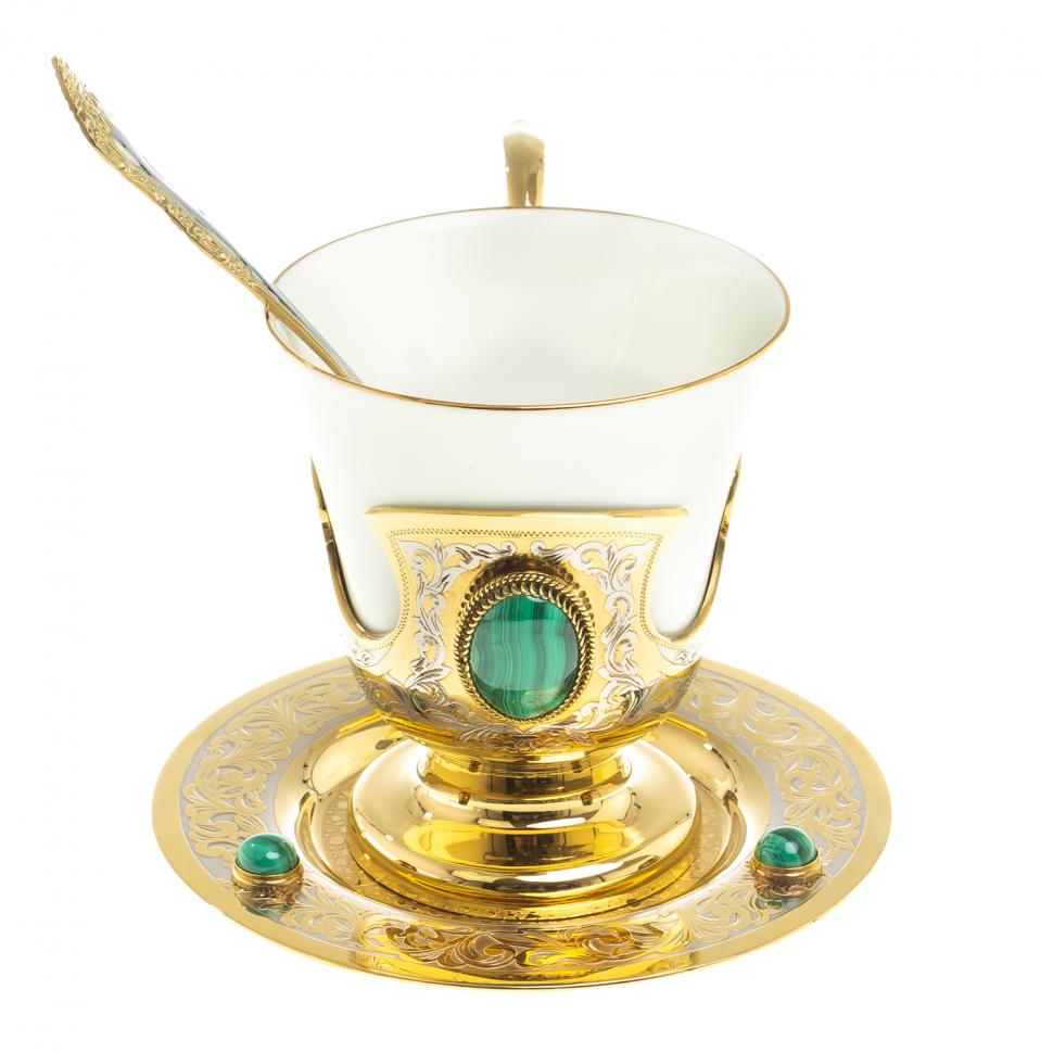 Кофейная пара "Малахитовая" 200 мл Златоуст фото 1 — 