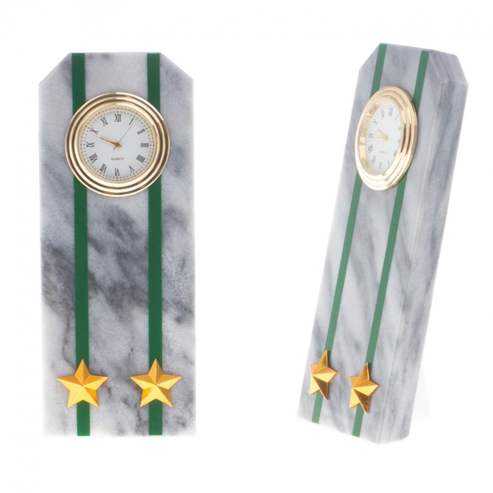 Часы "Погон подполковник ПС ФСБ" из мрамора фото 1 — 