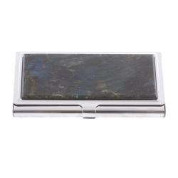 Карманная визитница из камня лабрадор — 