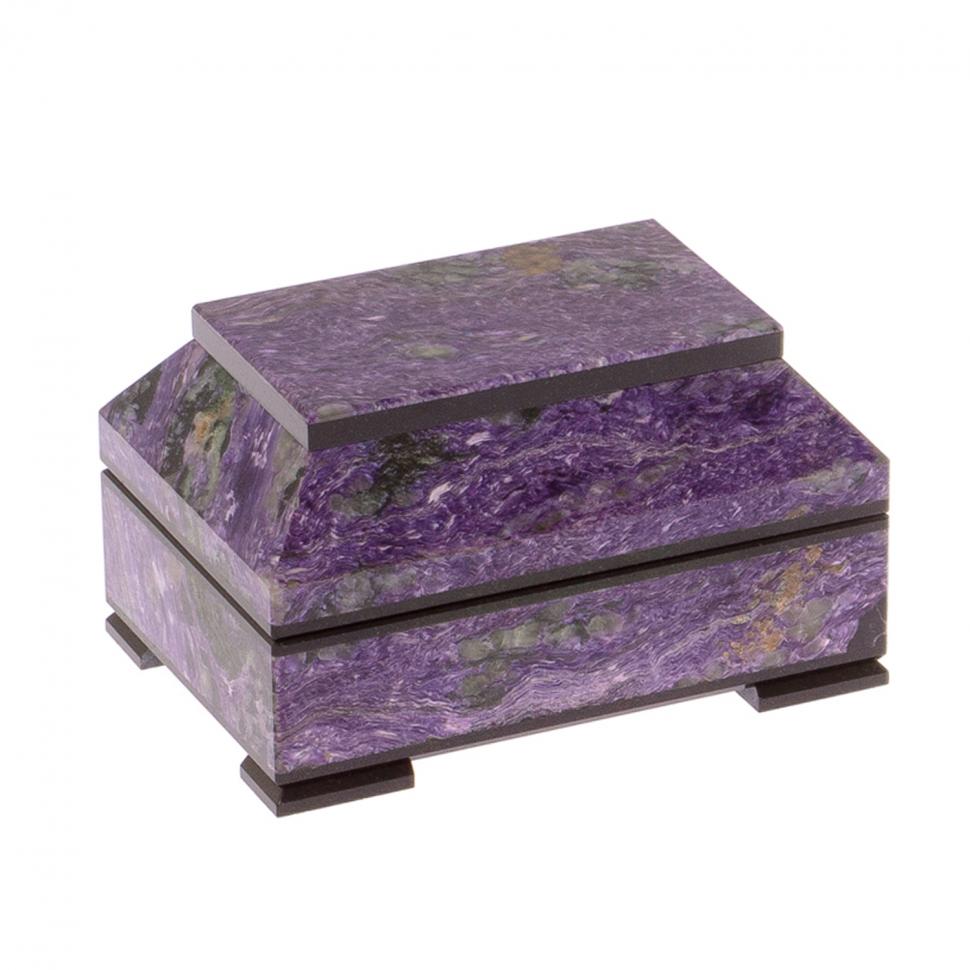 Ларец из чароита "Праздничный" 13х9х7,5 см фото 1 — 