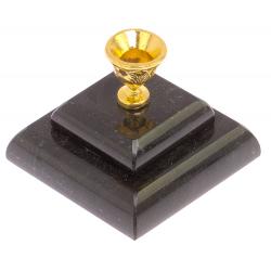 Подсвечник церковный двойной из черного змеевика (d10) — 